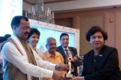 Dr Arjumand Zaidi felicitated with the best entrepreneur award by Dy CM of UP Mr. Kashav Prasad Maurya