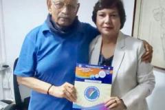 Dr. Arjumand Zaidi is with Air Cmde Retd. M.K. Chandrasekhar.