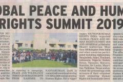 GLOBAL PEACE AND HUMAN RIGHTS SUMMIT 2019 AND AWARDS-MEDIA COVERAGE ENGLISH