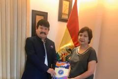 Ambassador of Bolivia H.E. JJ Cortez Rojas with Dr. Arjumand Zaidi