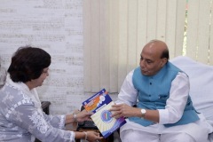 Dr. Arjumand Zaidi meeting with the Honourable Defence Minister Mr. Rajnath Singh.
